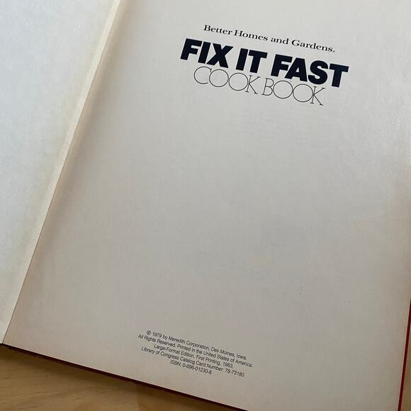 Vintage 1983 Better Homes & Garden Fix It Fast Hardcover Cookbook - Picture 4 of 9